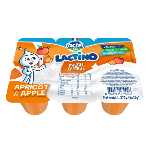 Lactino fresh cheese Apricot & apple (6x45g)